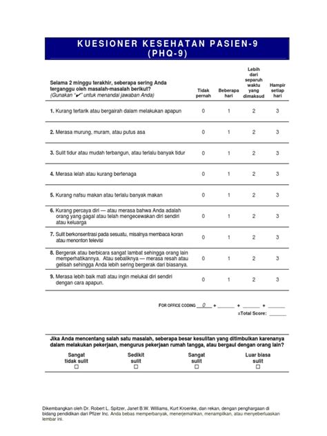 Phq 9 Bahasa Indonesia