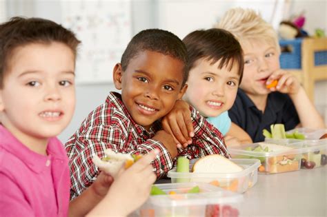 Kids Enjoying Lunch Together in a Happy School Setting