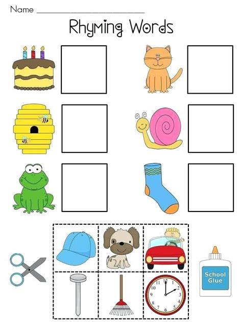 Pictures With Words Worksheets Rhyming Word Worksheets By Little Miss