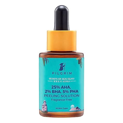 Pilgrim 25% Aha + 2% Bha + 5% Pha Peeling Solution For Face | Serum For Tan  Removal | Chemical Peel For Face For Glowing Skin | Smooth Texture & Pore  Cleansing |