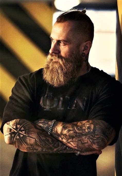 Pin By Lanie Dart On Tattooed Men Beard Styles For Men Hair And