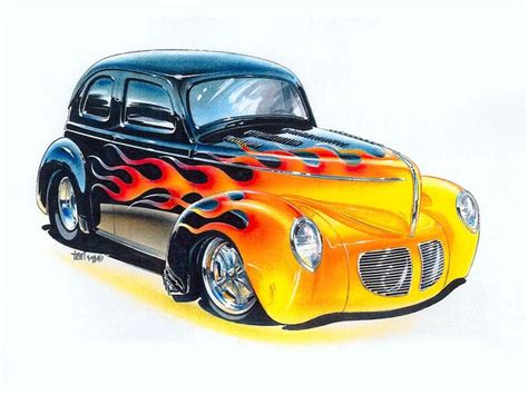 Pin By Waynefreeman On Car Crazy Art Cool Car Drawings Hot Rods Car