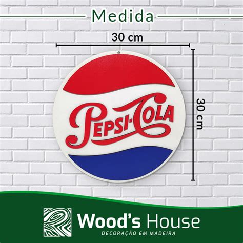 Placa Pepsi Cola Logo Retr Bebida 3D Relevo Decora O Elo7