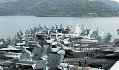 Planes Sit On Theflight Deck Aircraft Carrier Uss John C Stennis