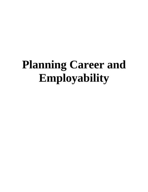 Planning Careers And Employability Desklib