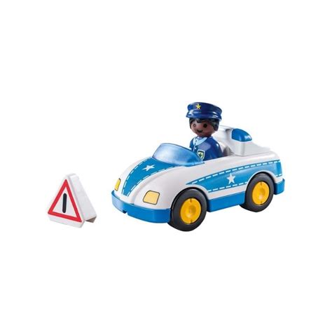 Playmobil 1 2 3 Police Car With Trailer Hitch Cxc Toys Baby Stores