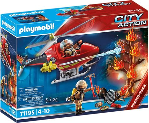 Playmobil City Action 71195 Feuerwehr Hubschrauber Feuerwehr