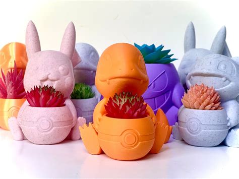 Pok Mon Planter Pots For Mini Succulents Plants Pikachu Squirtle