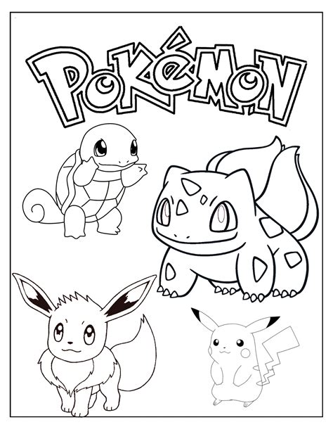 5 Free Pokémon Coloring Pages for Kids