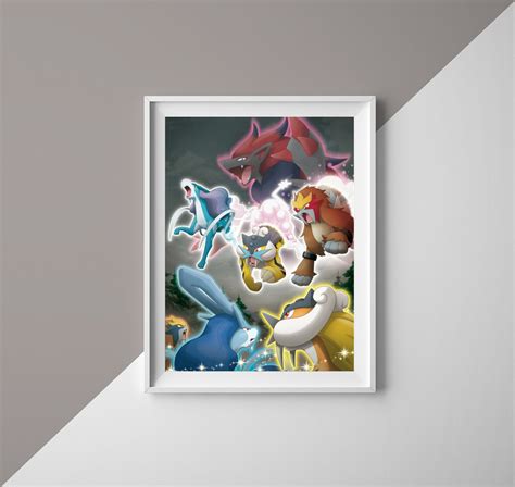 Pokemon Print Pokemon Wall Decor Pokemon Art Pokemon Fan Etsy