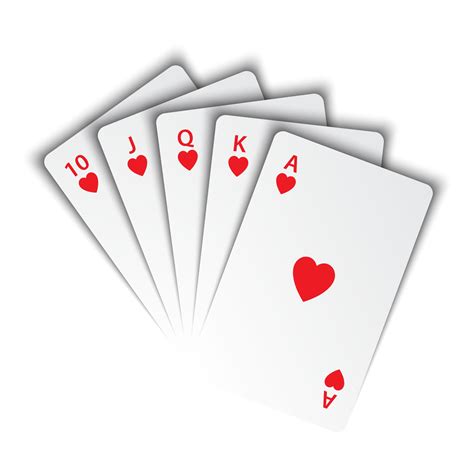 Poker Playing Cards Royal Flush Isolatend On White Background