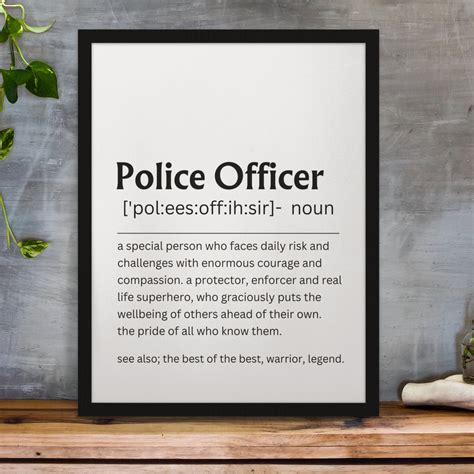 Police Officer Gifts Police Officer Definition Print Police Etsy