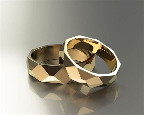 Polygon Wedding Rings 3D Model 3D Printable Stl 3Dm Cgtrader Com