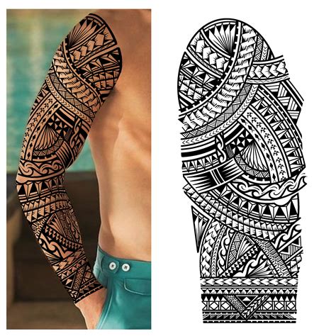 Polynesian Style Full Sleeve Tattoo