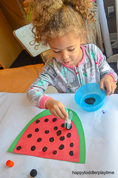 Pom Pom Painted Watermelon Happy Toddler Playtime