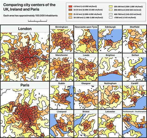 Population Density Map Of The Uk Every Colour Has 100 000 Inhabitants