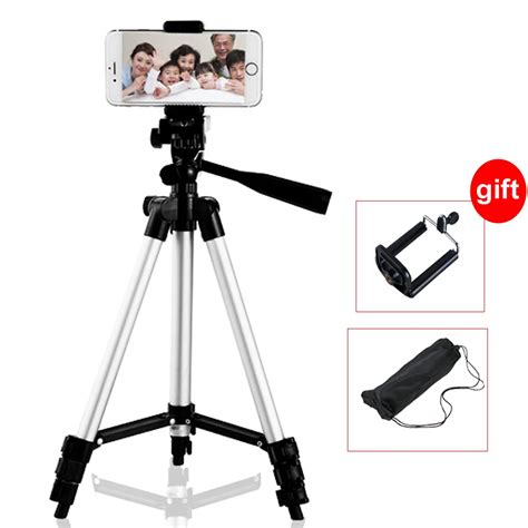 Portable Lightweight Aluminum Camera 3 Way Head Tripod Mobile Phone