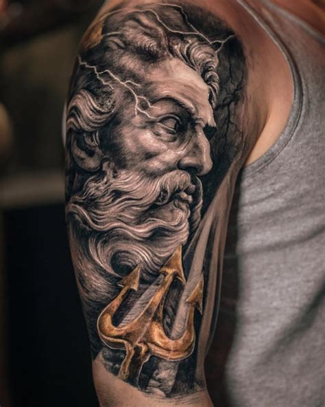 Poseidon God Tattoo Designs and Meanings Explained