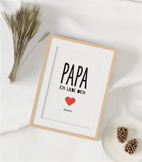 Poster Mit Namen Papa Wir Lieben Dich Papa Ich Liebe Dich Etsy