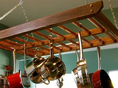 Pot And Pan Rack From Ceiling With Lights All About Racks Site