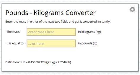 Pounds Kilograms Unit Converter Calcresource