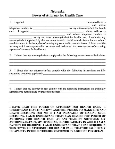 Power Of Attorney Free Printable Form Printable Forms Free Online