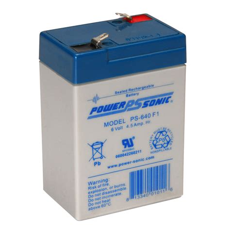 Power Sonic Ps 640 Sealed Lead Acid Battery 6V 4 5Ah 813340010116 Ebay