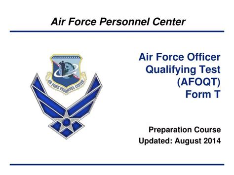 Ppt Air Force Officer Qualifying Test Afoqt Form T Powerpoint