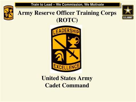 Ppt Army Reserve Officer Training Corps Rotc United States Army Cadet Command Powerpoint