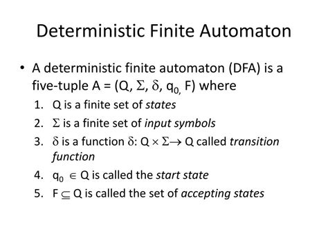 Ppt Deterministic Finite Automata Dfa 1 Powerpoint Presentation Free Download Id 2424154