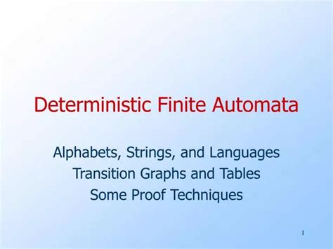 Ppt Deterministic Finite Automata Powerpoint Presentation Free Download Id 842009