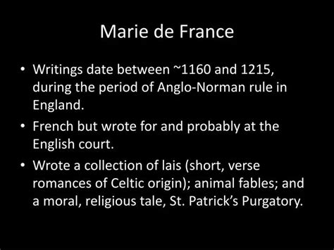 Ppt Marie De France Powerpoint Presentation Free Download Id 2185364