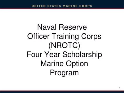 Ppt Naval Reserve Officer Training Corps Marine Option Program 4 Year