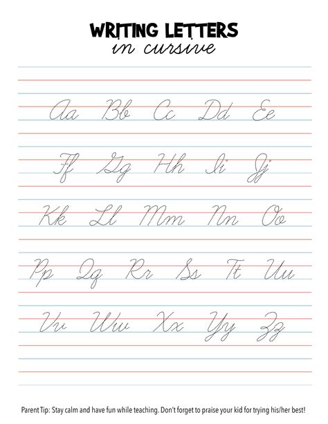 Practice Cursive Writing Alphabet Worksheets