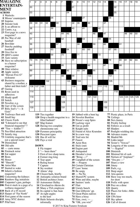 Premier Sunday Crossword Printable