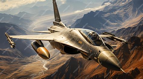 Premium Ai Image Aerial View Of General Dynamics F16 Fighting Falcon