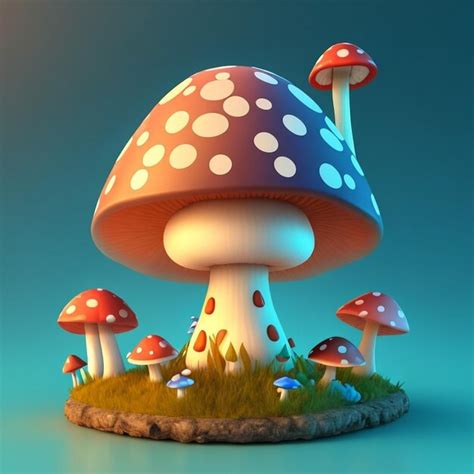 Premium Ai Image Fungal Fantasy Magic Mushrooms Mushroom Design