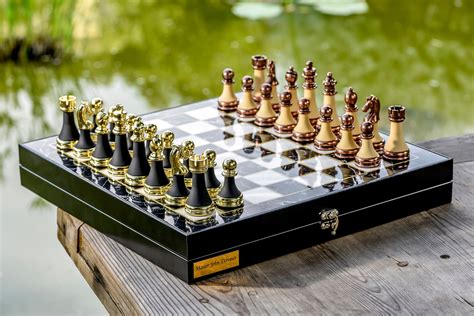 Premium Chess Set Unique Metal And Plexy Chess Pieces Marble Etsy