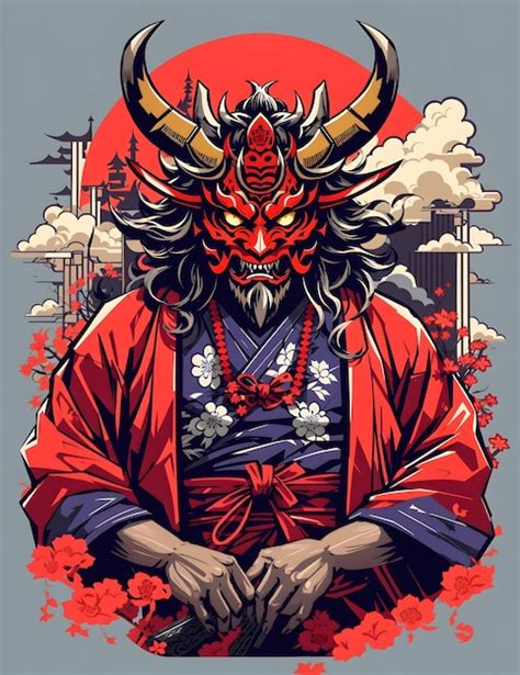 Premium Photo Demon Samurai Warrior Samurai Japanese God Wearing A