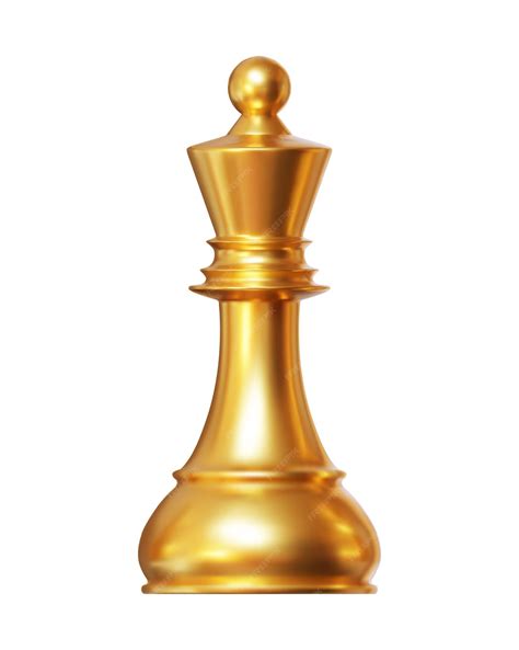 Premium Vector 3D Gold Chess Piece King Or Queen On Isolated