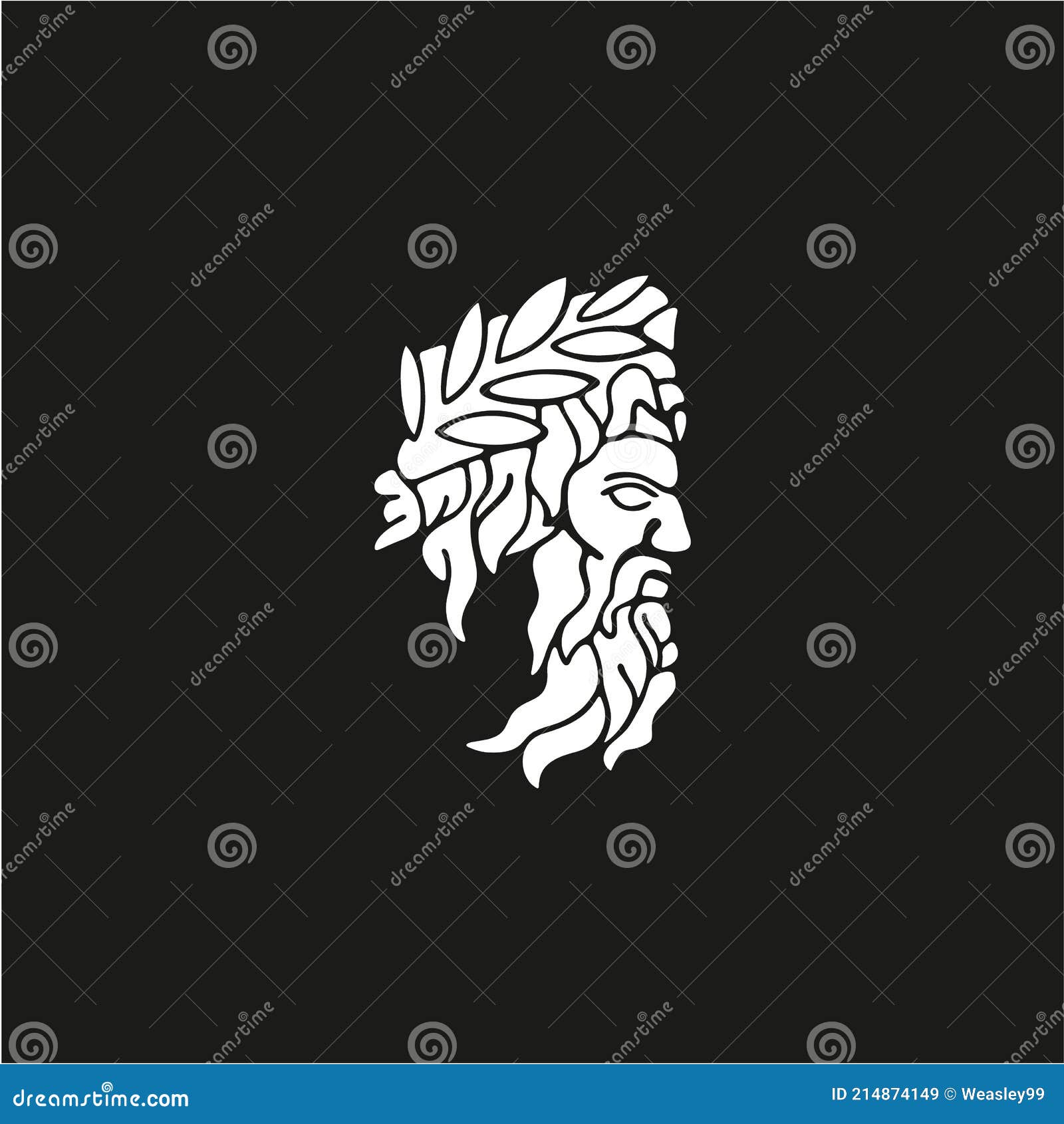 Premium Vector Ancient Greek God Sculpture Philosopher Logo Design