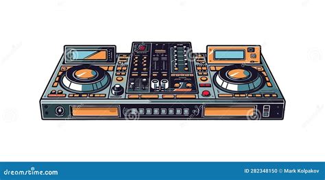 Premium Vector Drawing Of Dj Turntable