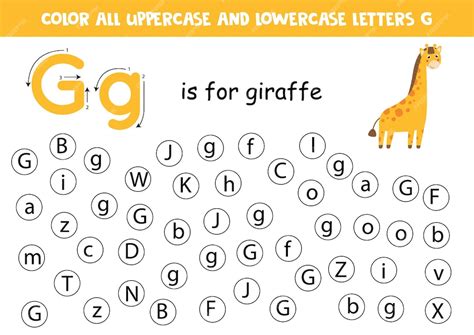 Premium Vector Find And Color All Letters G Educational Worksheet For