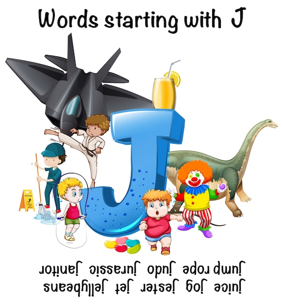 Premium Vector Poster For Words Starting With J