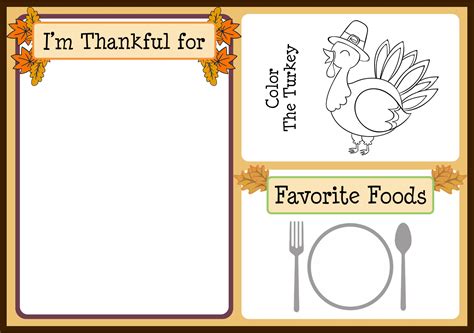 Preschool Thanksgiving Placemats 15 Free Pdf Printables Printablee