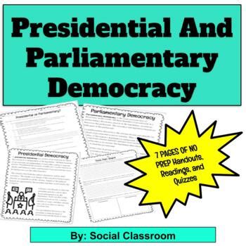 Presidential Democracy And Parliamentary Democracy Tpt