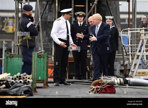 Prime Minister Boris Johnson Visits Hms Vengeance With Defence