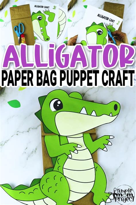 Printable Alligator Paper Bag Puppet Template Simple Mom Project