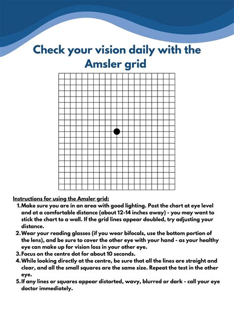 Printable Amsler Grid With Instructions