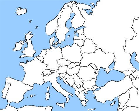 5 Printable Blank Europe Maps for Free